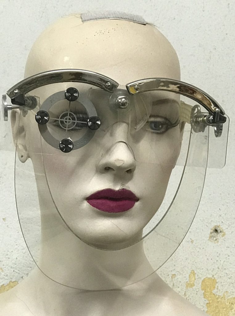 handmade mask with horns futuristic Steampunk styling video shoot halloween art wear