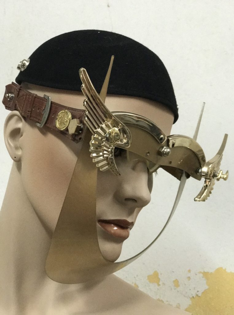 gold eyewear mask with wings gold angel wings Hi Tek - Image 3
