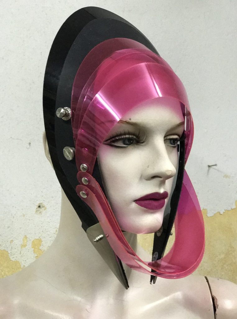 Unusual Head Wear futuristic, mask hat headpiece helmet modern Steampunk wearable art - Image 3