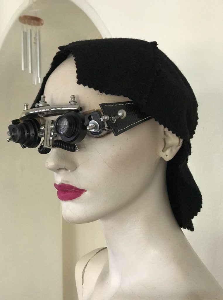 futuristic modern steampunk eye wear mask with magnifier Hi Tek - Image 3