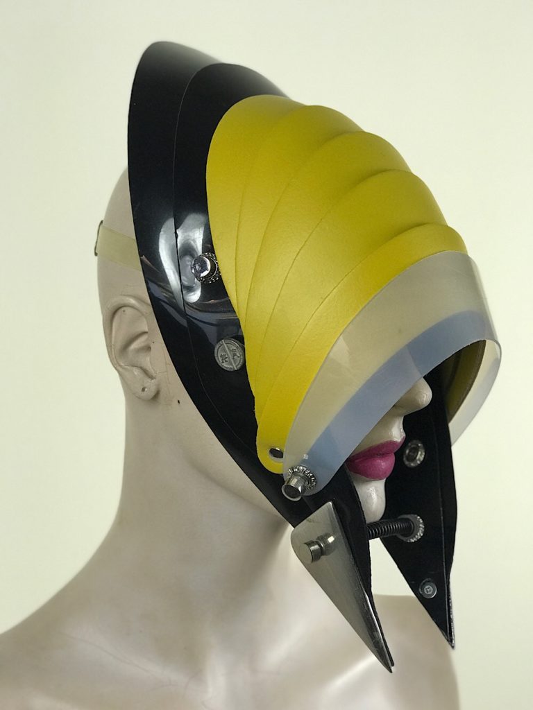 Unusual Head Wear futuristic, mask hat headpiece helmet modern Steampunk wearable art - Image 4