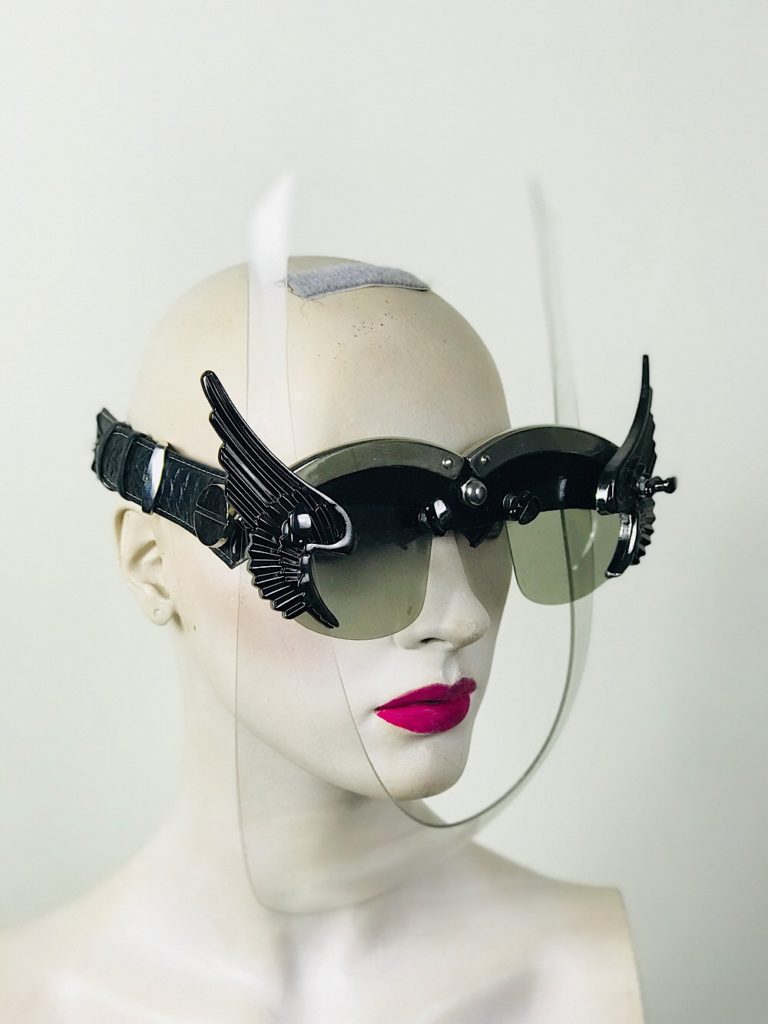 Eyewear mask with wings futuristic modern steampunk costume accessory Hi Tek - Image 2