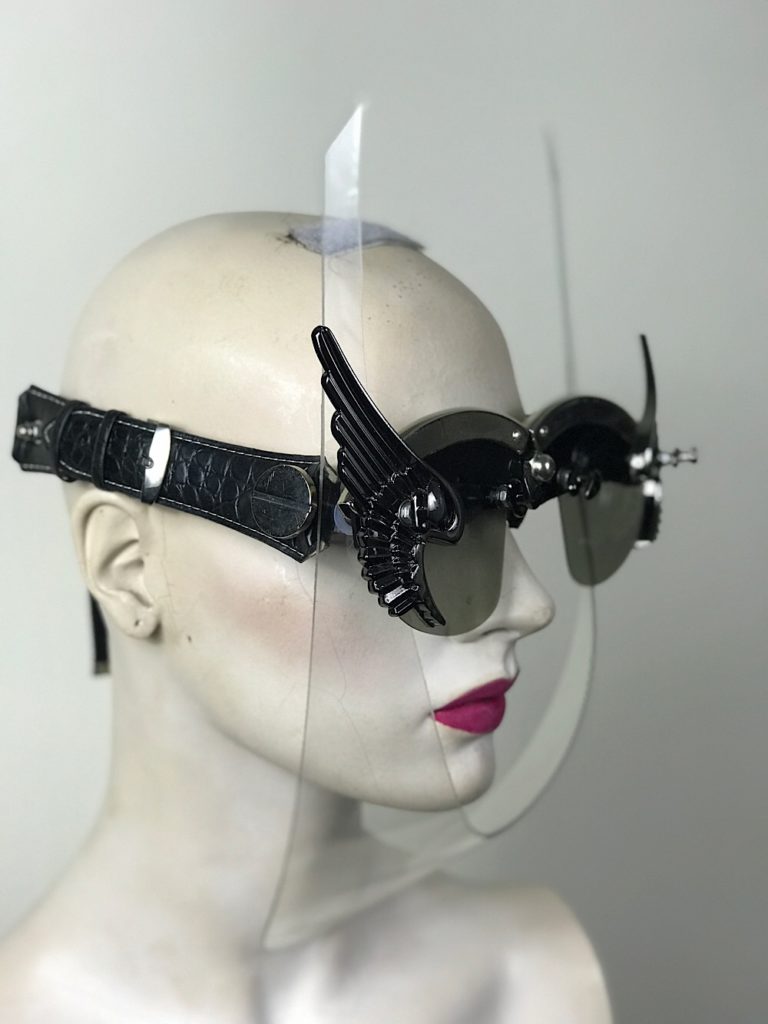 Eyewear mask with wings futuristic modern steampunk costume accessory Hi Tek - Image 3