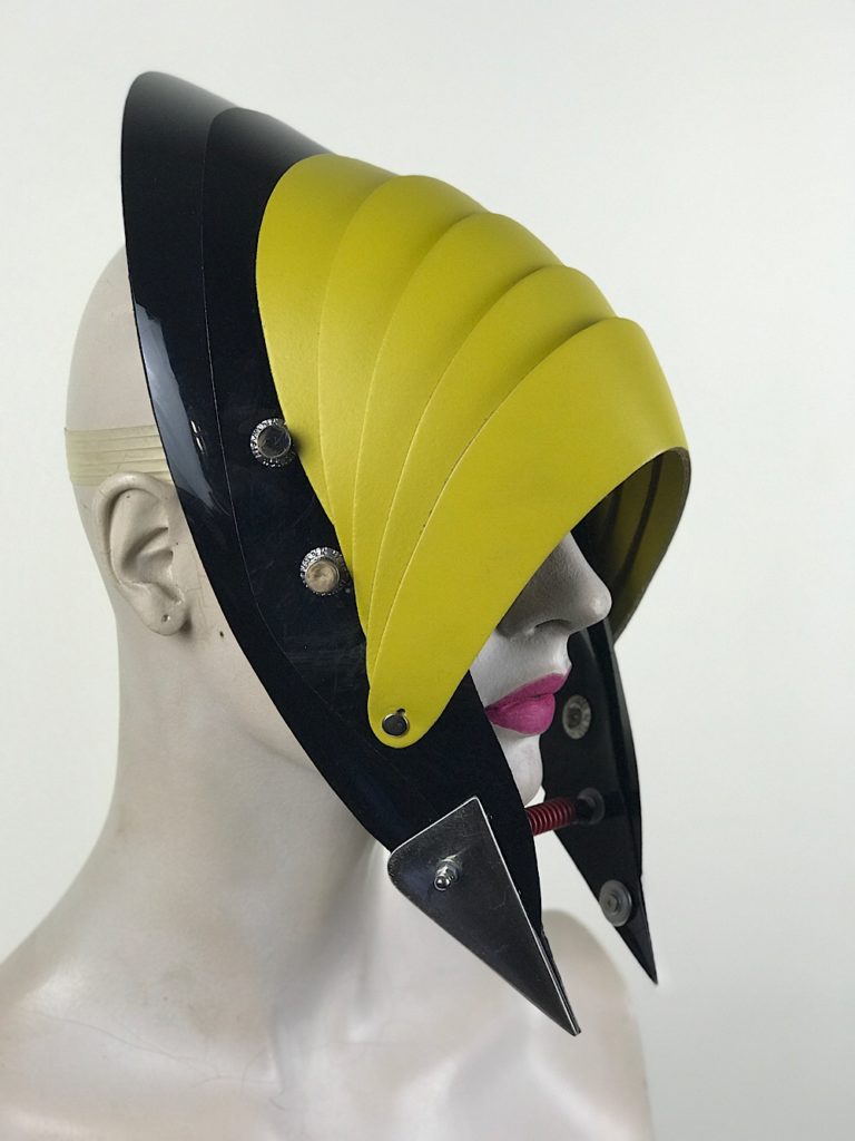 Unusual Head Wear futuristic, mask hat headpiece helmet modern Steampunk wearable art - Image 4