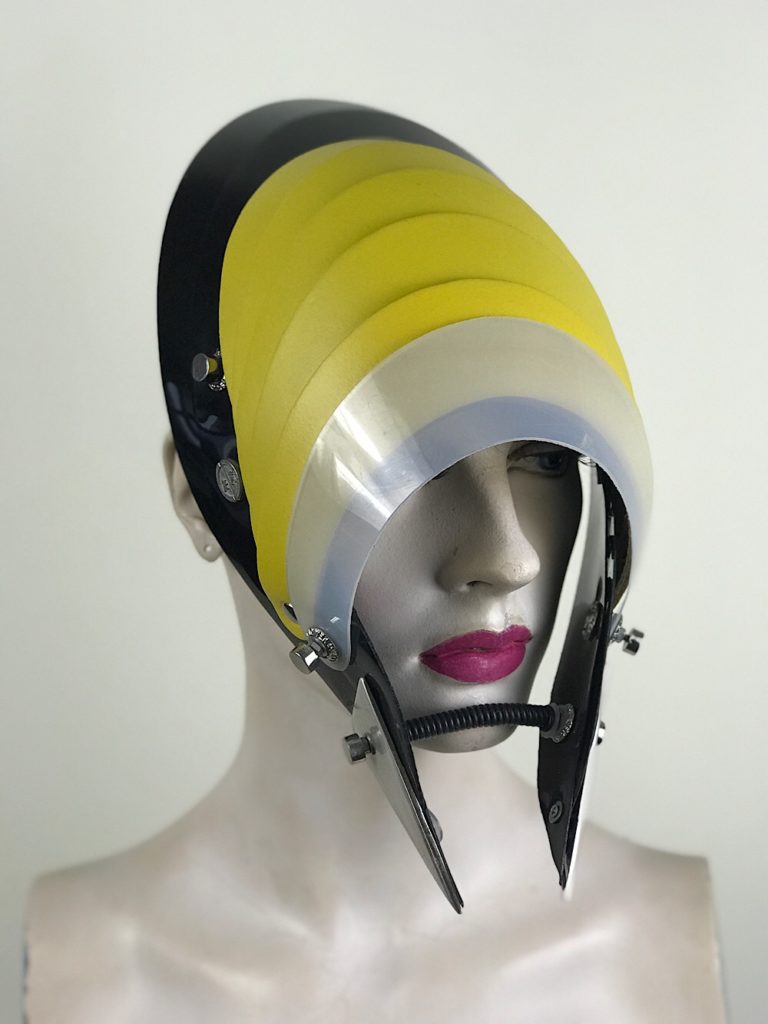 Unusual Head Wear futuristic, mask hat headpiece helmet modern Steampunk wearable art