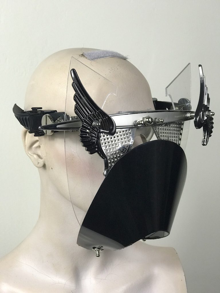 Metal mask with wings perforated metal ocular lenses and muzzle - Image 2