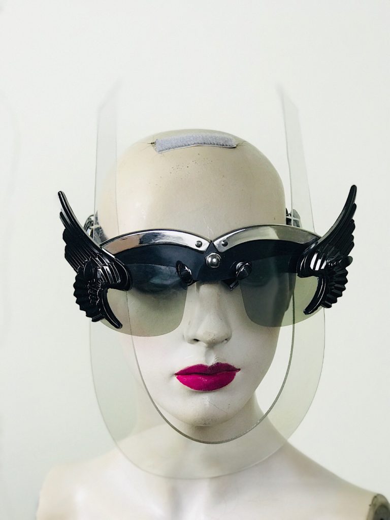 Eyewear mask with wings futuristic modern steampunk costume accessory Hi Tek