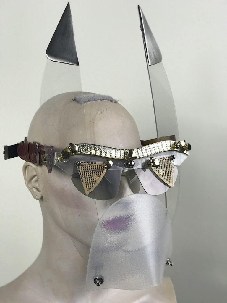 clear mask with triangular horns muzzle styling video, costume - Image 2