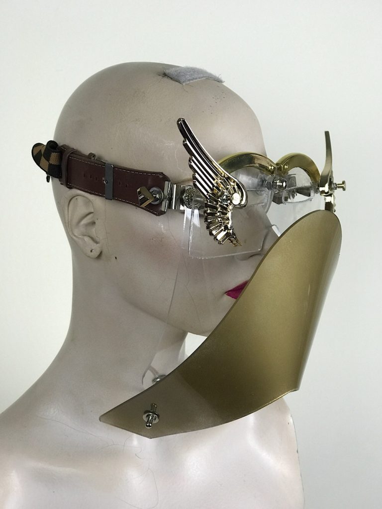 eye wear mask with metal angel wings and muzzle futuristic fantasy modern steampunk unusual Hi Tek - Image 3