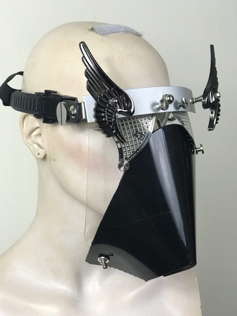 Metal mask with wings perforated metal ocular lenses and muzzle - Image 3