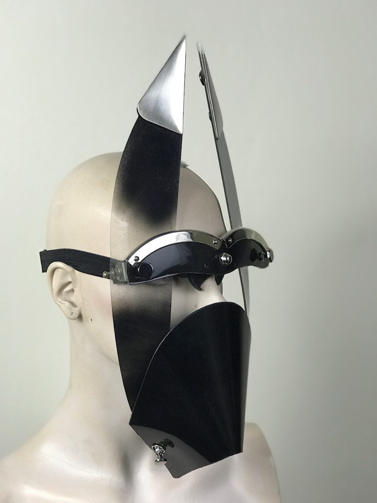Black mask with triangular horns muzzle styling video, costume - Image 2
