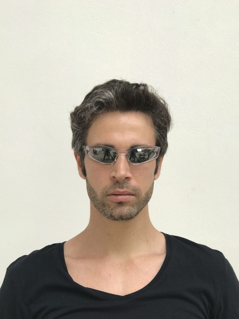 rectangle clear frame sunglasses mirror lens sci fi Cybergoth NOS punk era HT-5605 - Image 2
