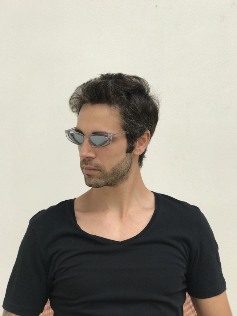 rectangle clear frame sunglasses mirror lens sci fi Cybergoth NOS punk era HT-5605 - Image 5