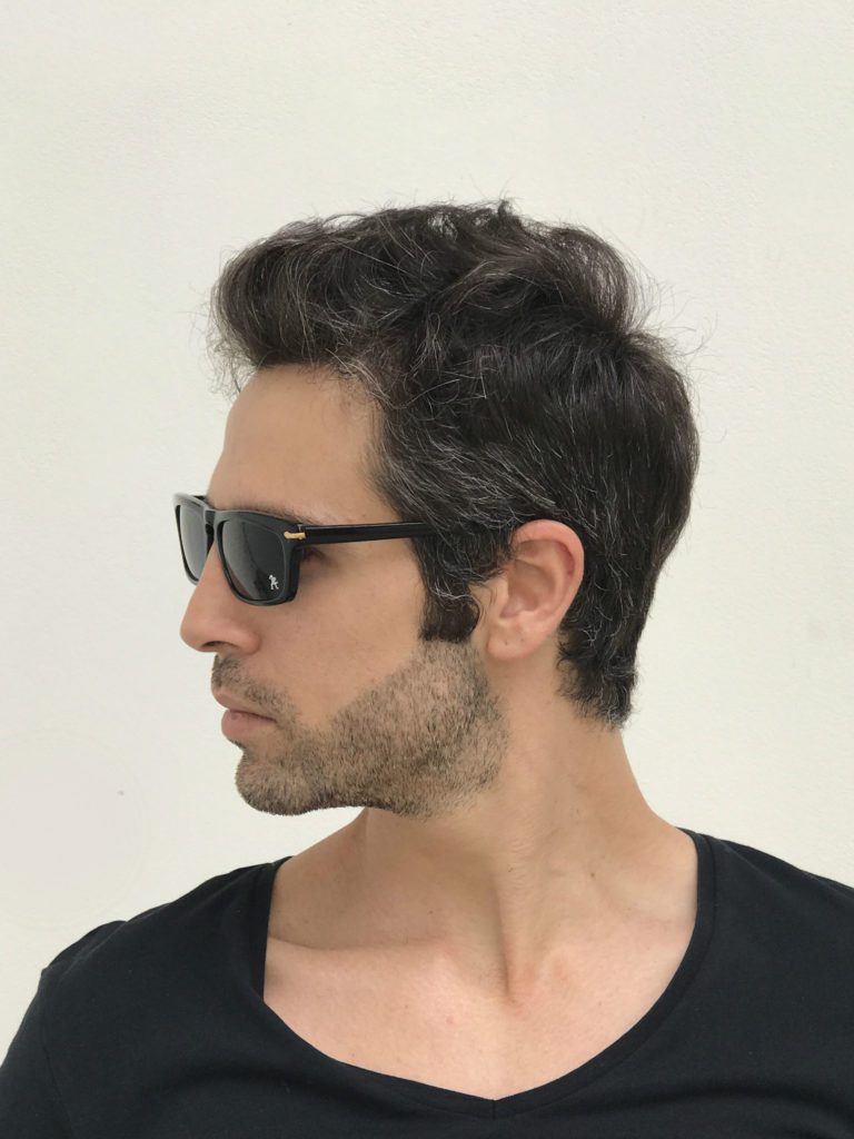 Black oblong sunglasses for men NOS 90's punk era - Image 3