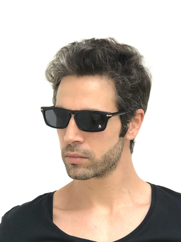 black rectangle sunglasses punk era